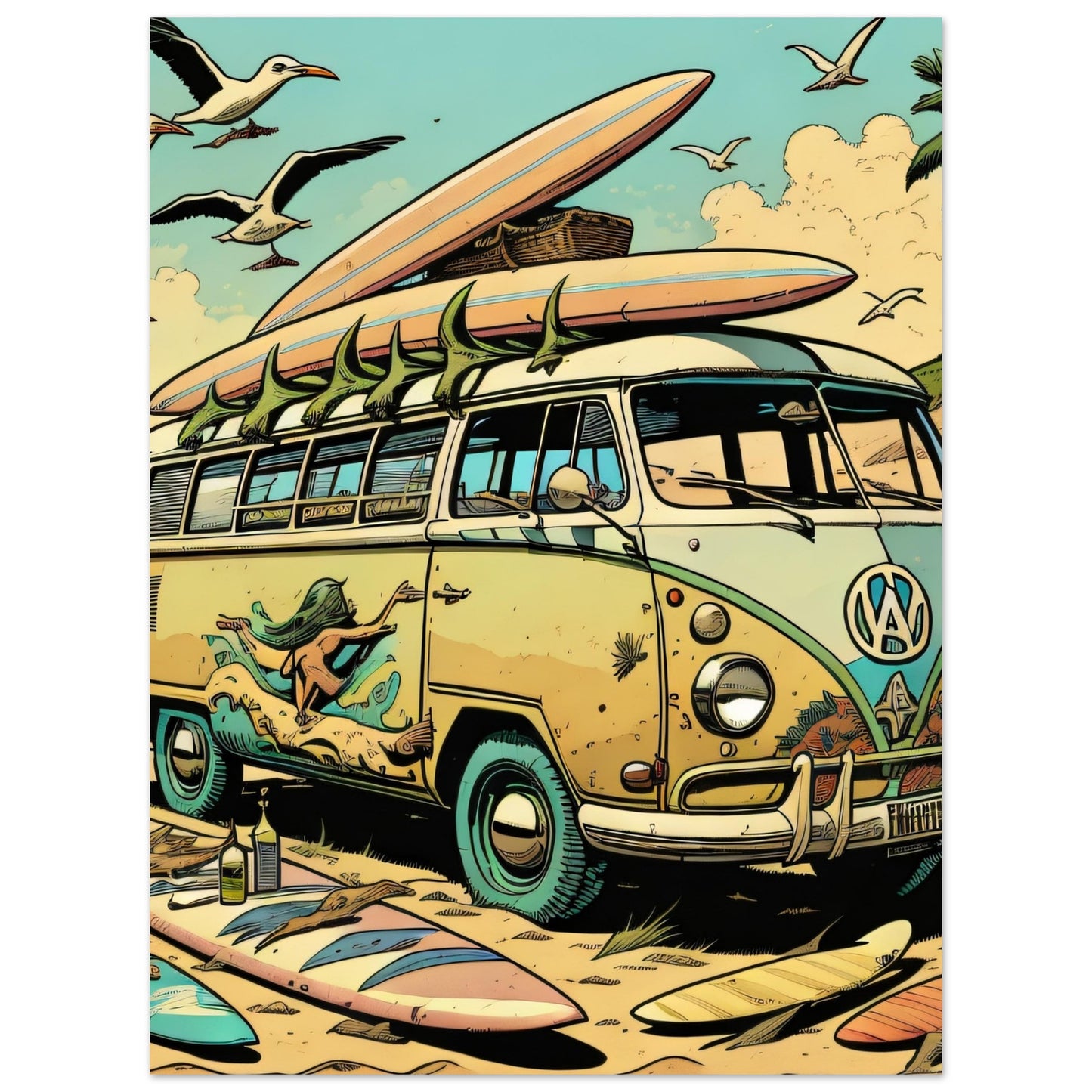 Hippie Surfer Van