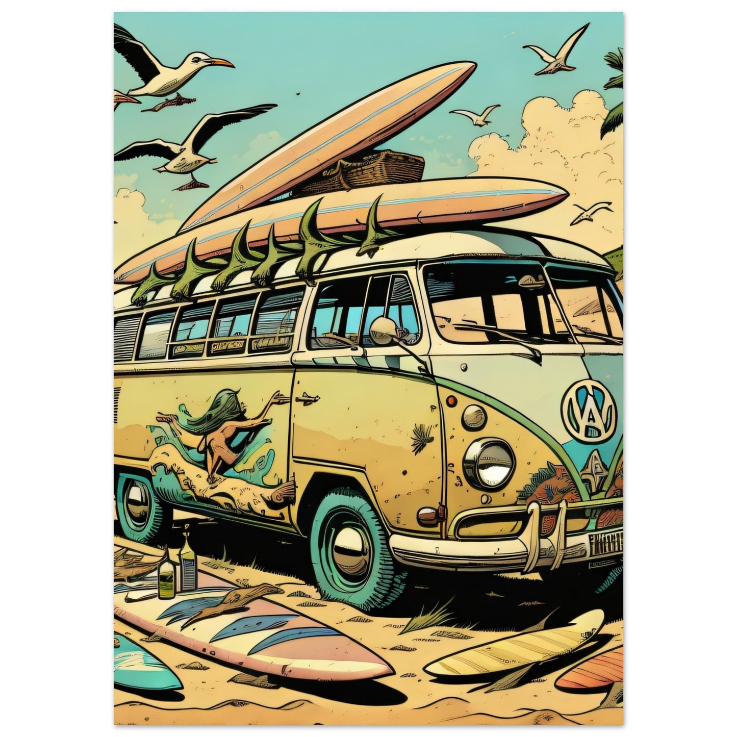 Hippie Surfer Van