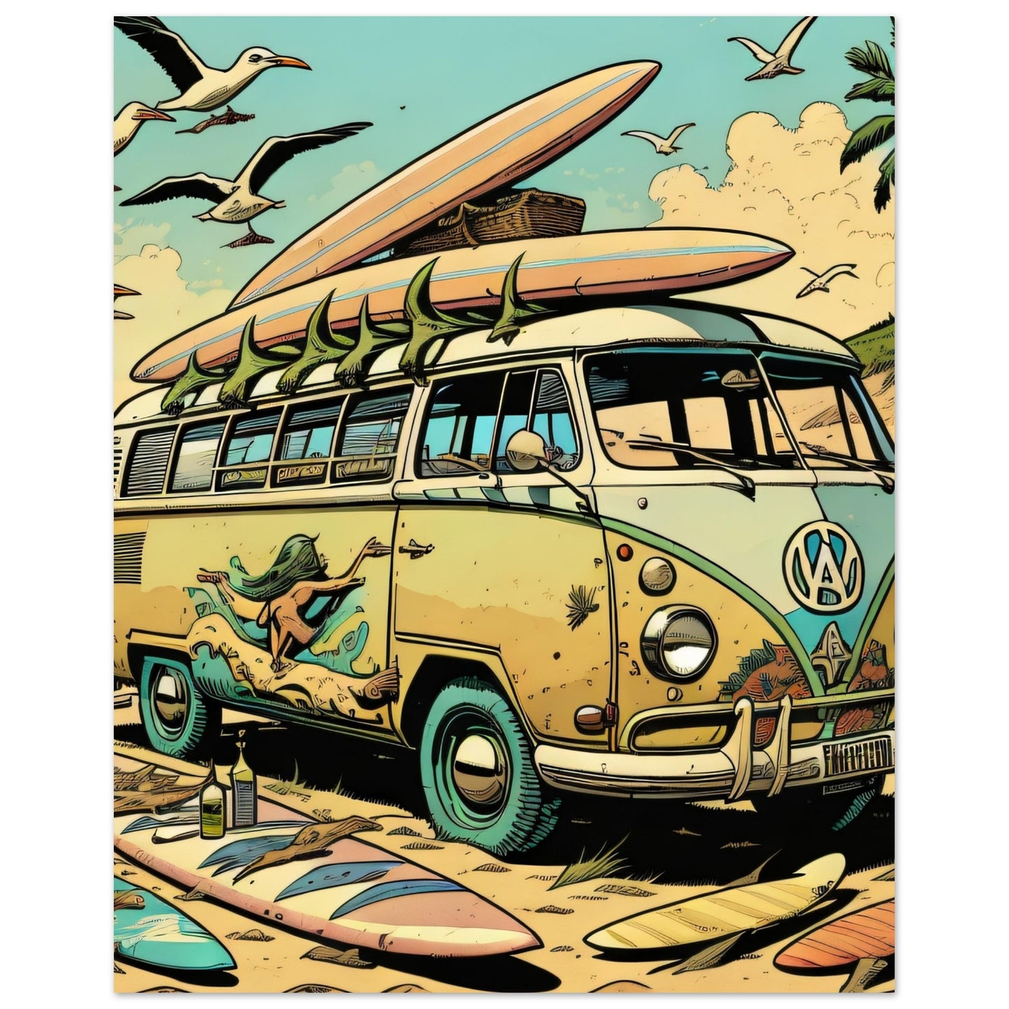 Hippie Surfer Van